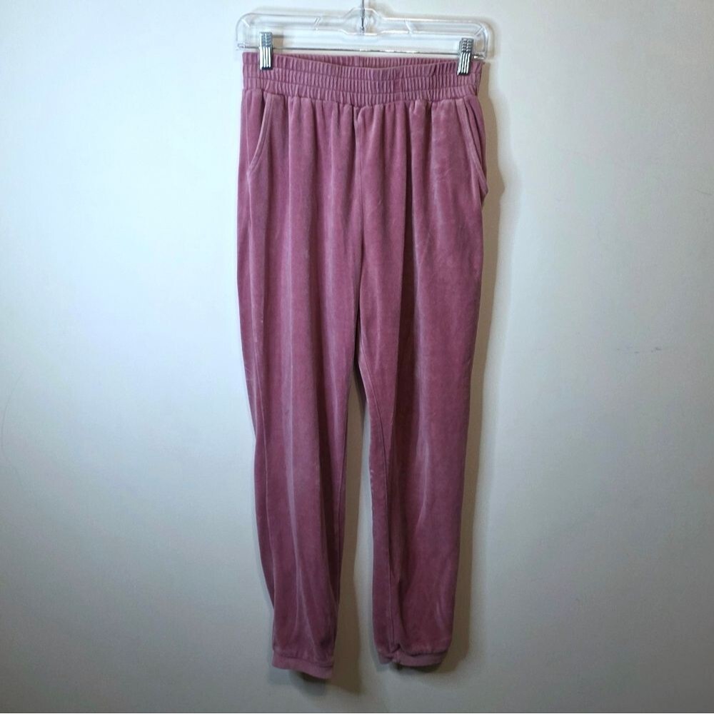 Naked Wardrobe Pink Velour Sweat Pants Size Medium